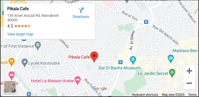 Map to Pikala Cafe